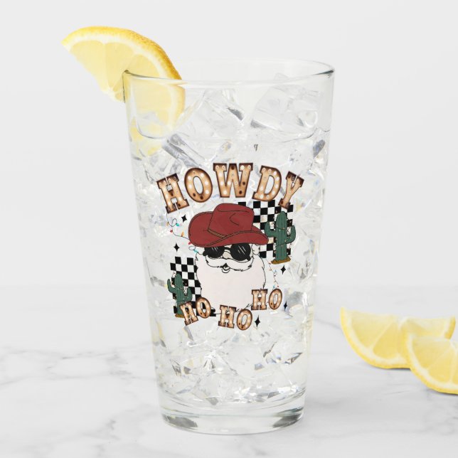 Verre Howdy Ho Ho Père Noël (Devant glace)