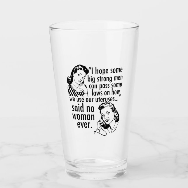 Verre Humour Pro Choice Retro Cartoon politique (Devant)