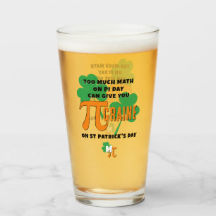 Verre Humour Saint Patrick's Day Pi Day Math Monogramme