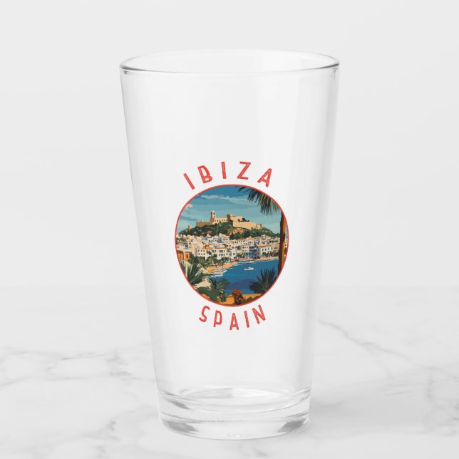 Verre Ibiza Espagne Cercle retro désorganisé (Devant)