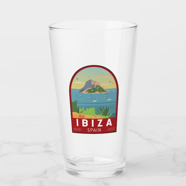 Verre Ibiza Espagne Voyage Art Vintage (Devant)