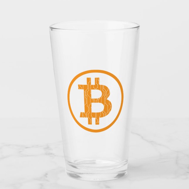 Verre Idée de cadeau de geek d'art de Blockchain Bitcoin (Devant)
