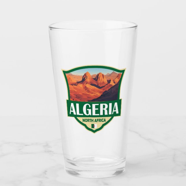 Verre Illustration Algérie Insigne rétro (Devant)