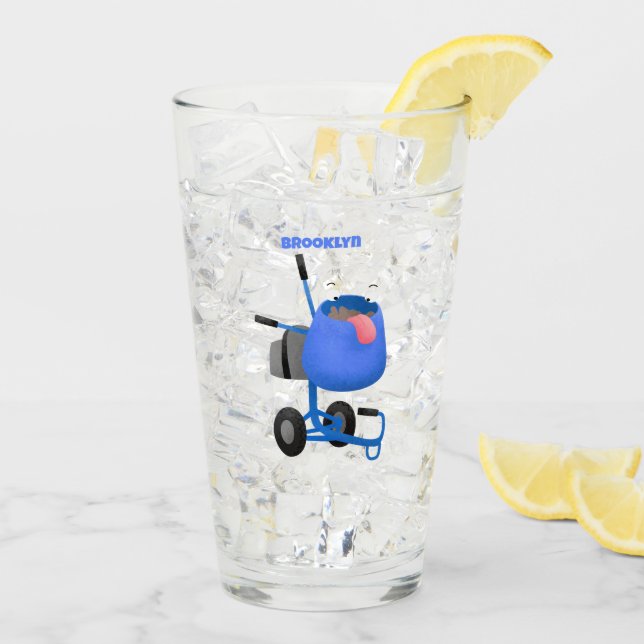 Verre Illustration amusante du mélangeur de ciment bleu (Dos glace)