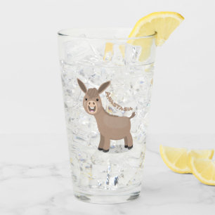 Verre Illustration d'âne miniature joyeux