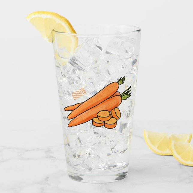 Verre Illustration de carotte (Devant glace)
