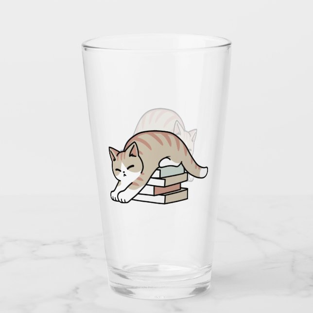 Verre Illustration de chat Lover - Curled Up & Cosy (Devant)