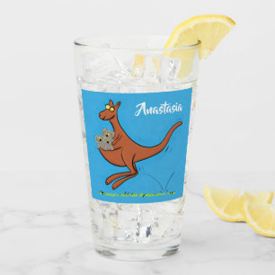 Verre Illustration de dessin animé Cute kangaroo et koal