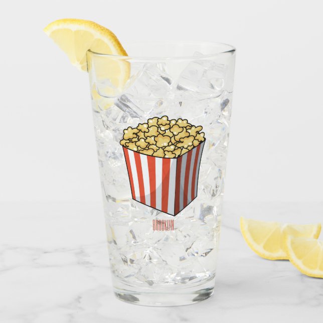 Verre Illustration de dessin animé Popcorn (Devant glace)
