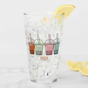 Verre Illustration de dessin animé pour le thé de bulle