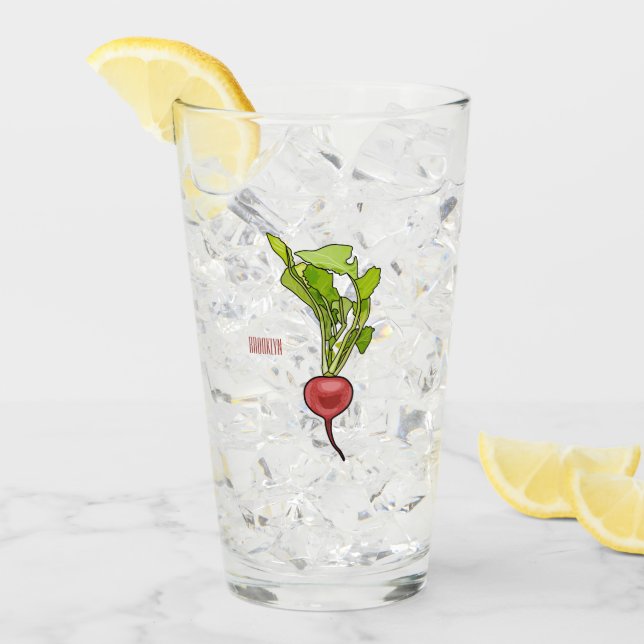 Verre Illustration de dessin Radish (Devant glace)