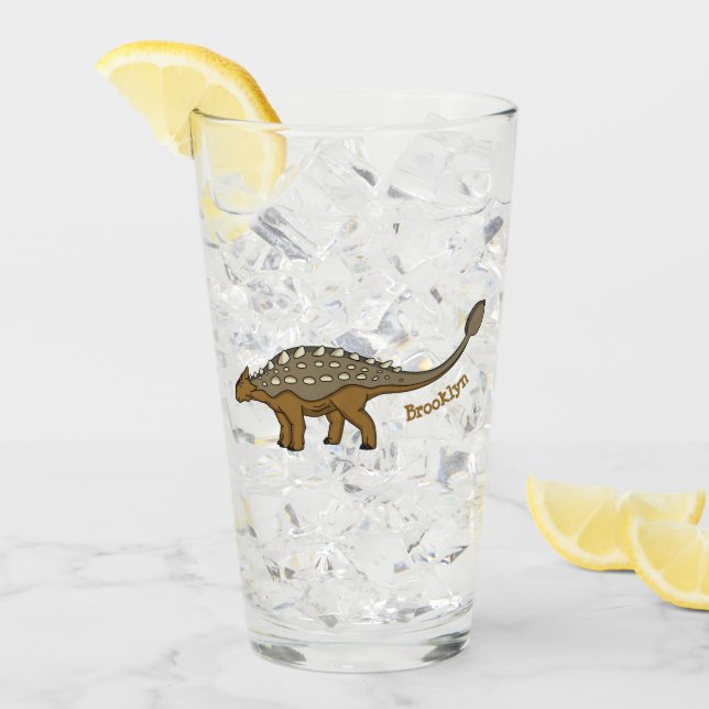 Verre Illustration de dinosaure blindé Ankylosaurus (Devant glace)