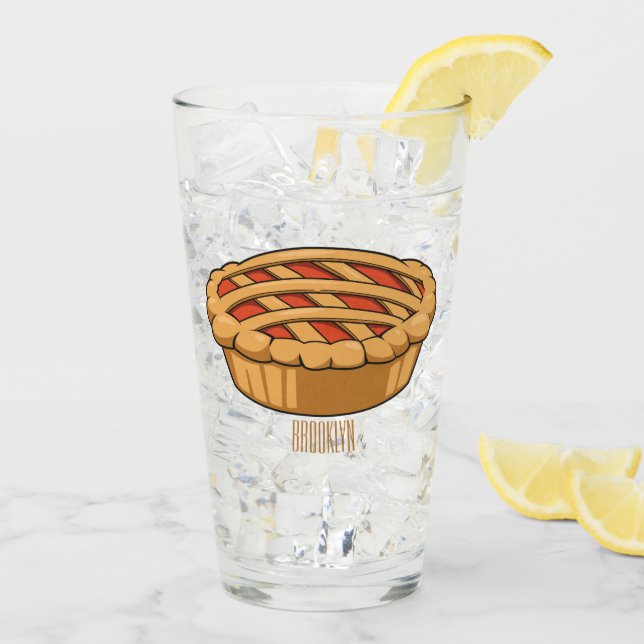 Verre Illustration de la caricature à tarte (Dos glace)