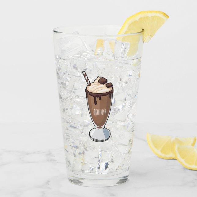 Verre Illustration de milk-shake au chocolat (Dos glace)