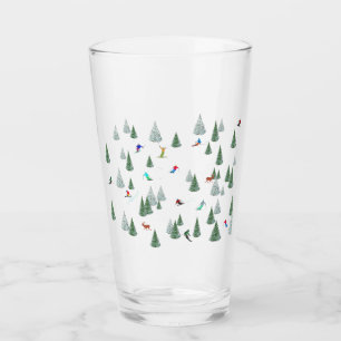Verre Illustration de skieurs en ski de descente