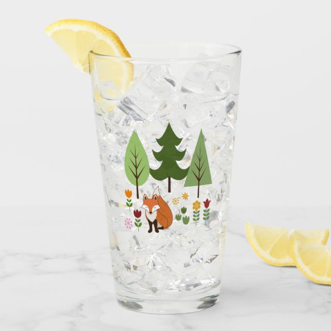 Verre Illustration des fleurs de renards de style scandi (Devant glace)