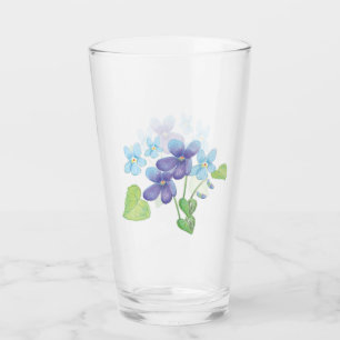 Verre Illustration des fleurs de violet sauvages