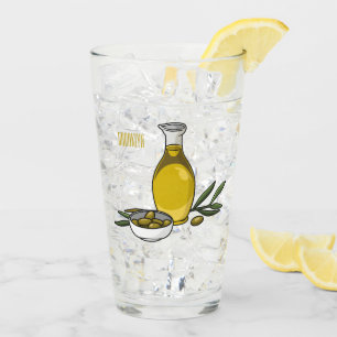 Verre Illustration d'huile d'olive