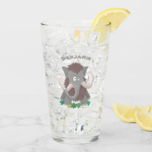 Verre Illustration drôle de mammouth laineux
