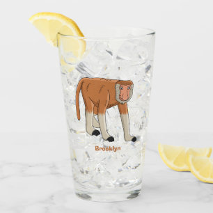 Verre Illustration drôle de singe proboscis