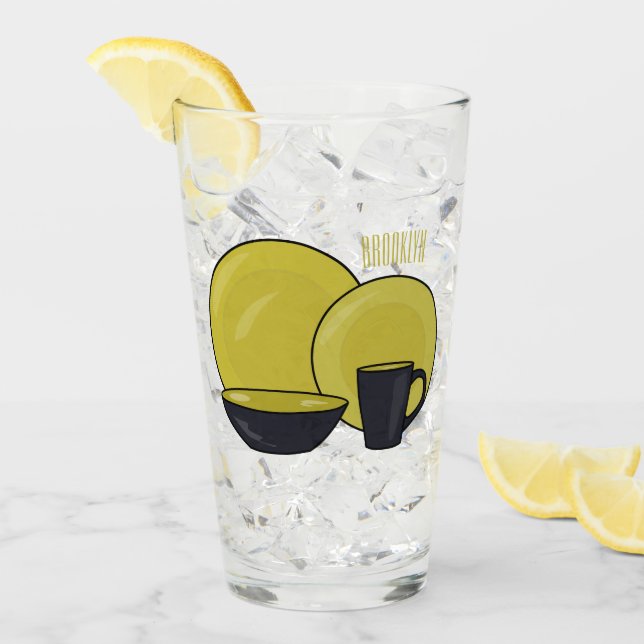 Verre Illustration du jeu de produits de table (Devant glace)