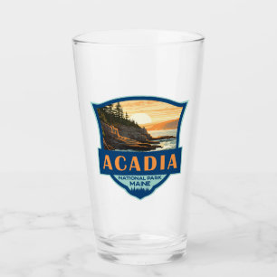 Verre Illustration du parc national Acadia Insigne rétro