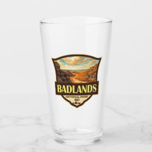 Verre Illustration du parc national Badlands Retro