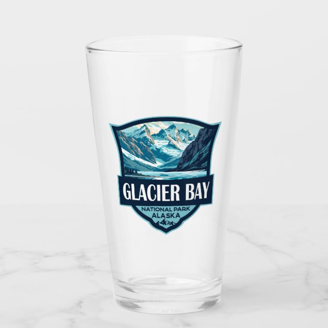 Verre Illustration du parc national de Glacier Bay Retro (Devant)