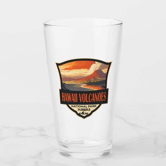 Verre Illustration du parc national des volcans d'Hawaii (Devant)