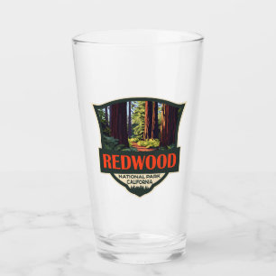 Verre Illustration du parc national Redwood Badge rétro