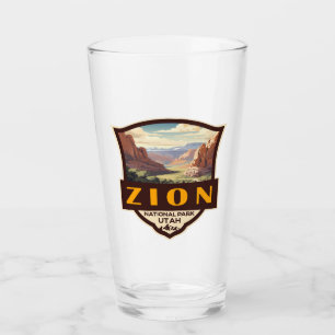 Verre Illustration du parc national Zion Insigne rétro