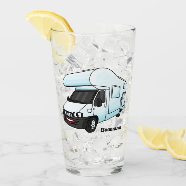 Verre Illustration d'un campervan heureux (Devant glace)
