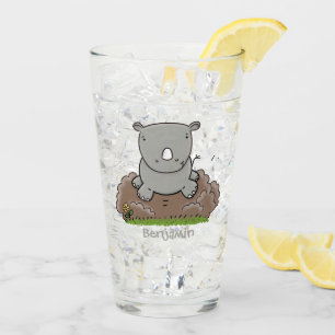 Verre Illustration d'un petit rhinocéros