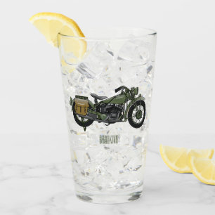 Verre Illustration d'une moto de croiseur militaire