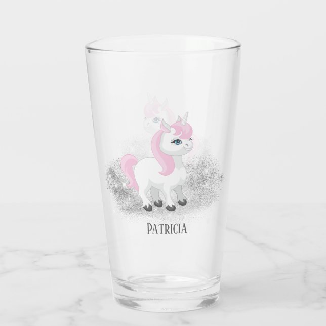 Verre imaginaire mignon unicorne ajouter nom (Dos)