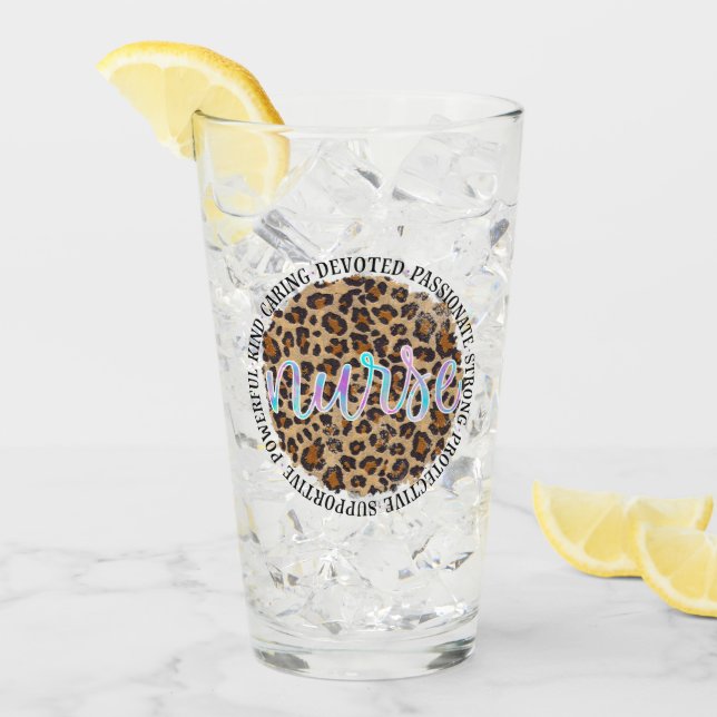 Verre "Infirmière" et traits inspirants - Empreinte de l (Devant glace)
