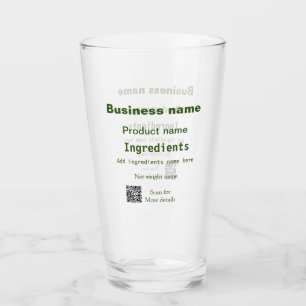 Verre Ingrédients ajouter le nom de produit analyse de p