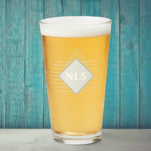 Verre Initiales de monogramme sur un