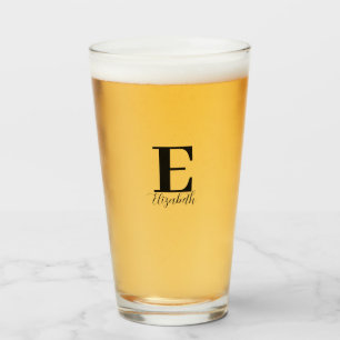 Verre Initiales du monogramme de nom personnalisé