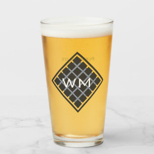 Verre Initiales Personnalisées Moderne Élégant Manly Chi