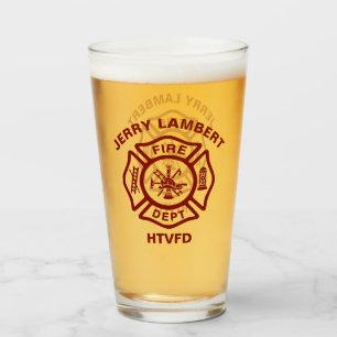 Verre Insigne de pompier du service d'incendie