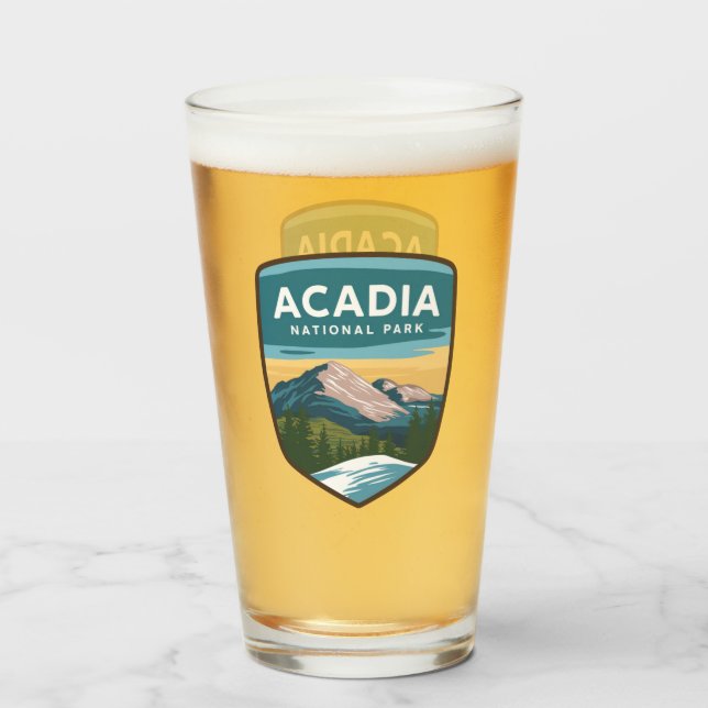 Verre Insigne de voyage du parc national Acadia (Devant (rempli))