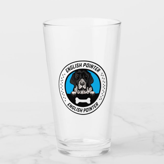 Verre Insigne d'illustration de pointeur anglais (Devant)