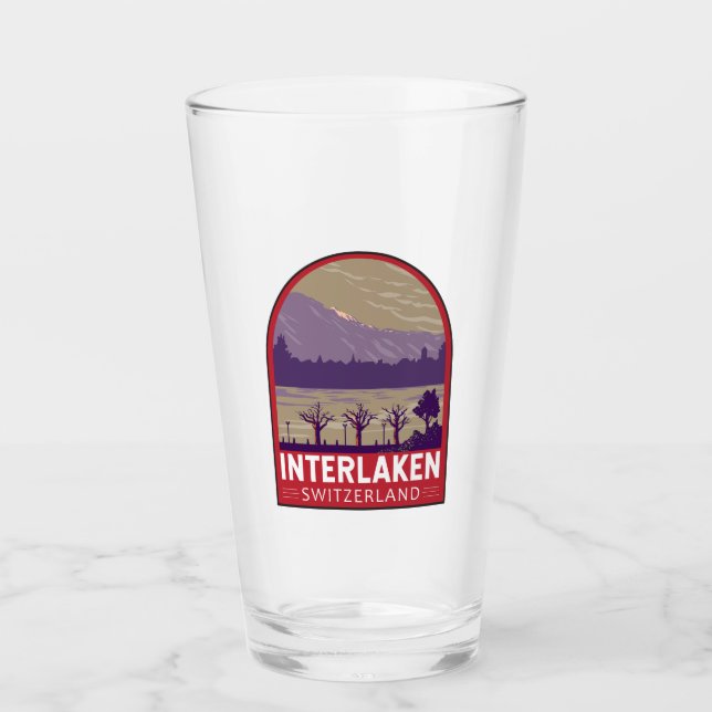 Verre Interlaken Suisse Travel Art Vintage (Devant)