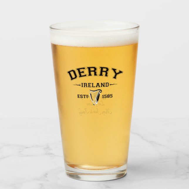 Verre Irish County Derry Irlande Texte personnalisé (Devant (rempli))