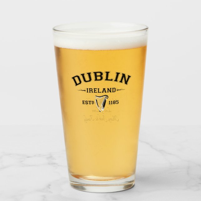 Verre Irish County Dublin Irlande Texte personnalisé (Devant (rempli))