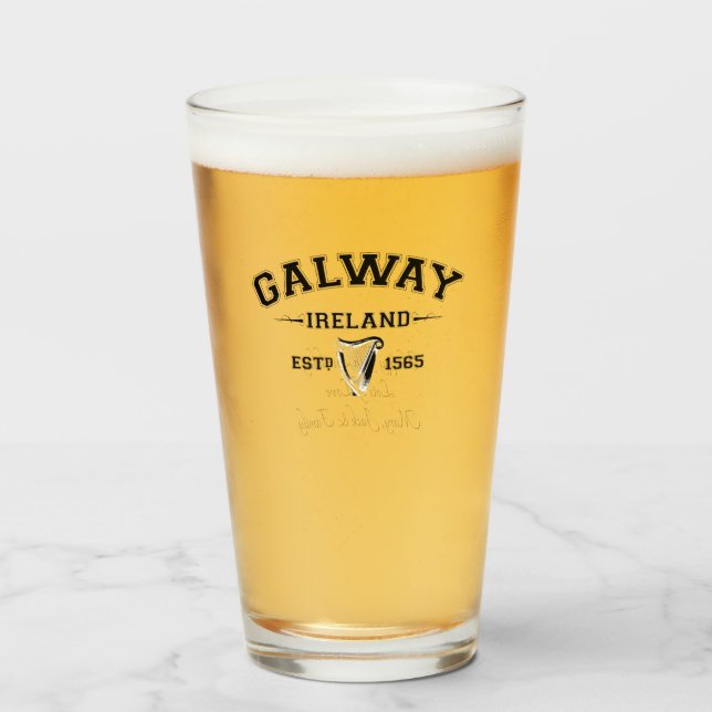 Verre Irish County Galway Irlande Texte personnalisé (Devant (rempli))