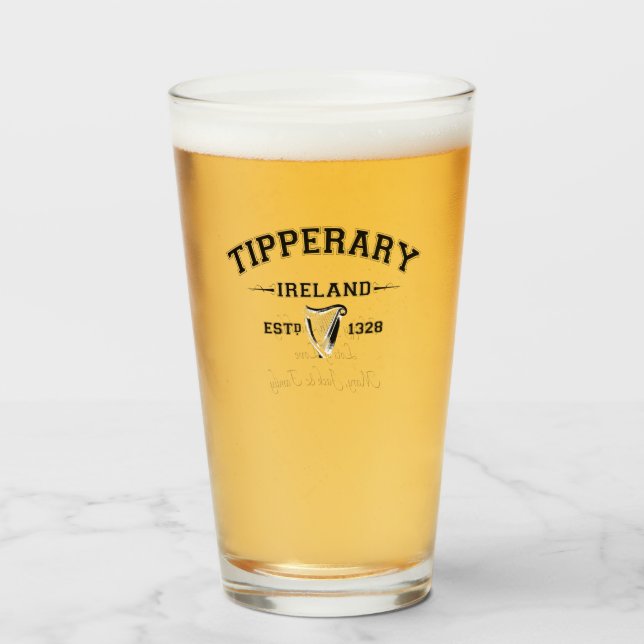 Verre Irish County Tipperary Irlande Texte personnalisé (Devant (rempli))