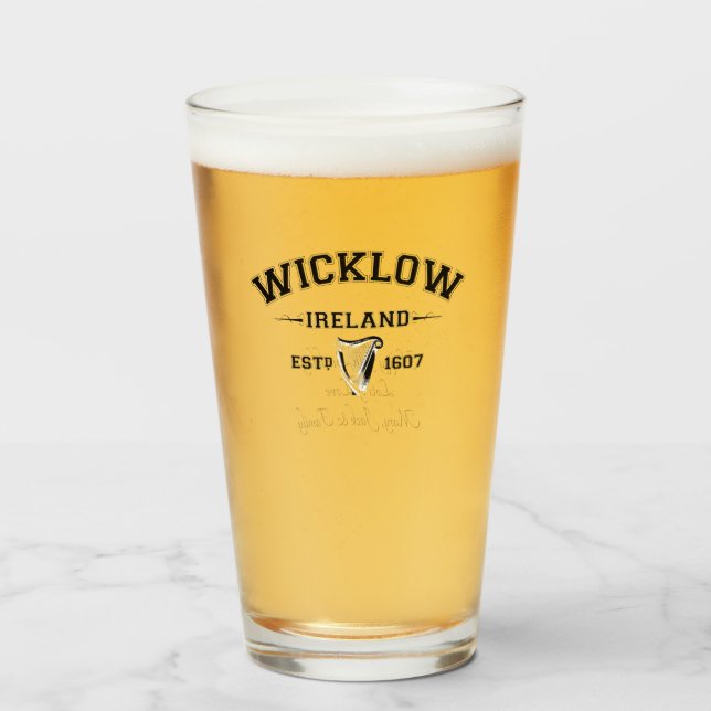 Verre Irish County Wicklow Irlande Texte personnalisé (Devant (rempli))