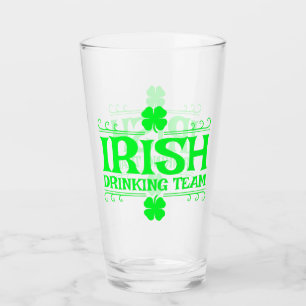 Verre Irish Drick Team, Lucky, Shamrock, Green Beer,